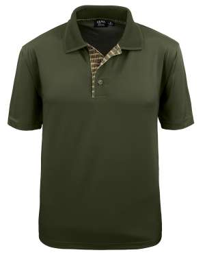 Men's Plaid Placket Polo