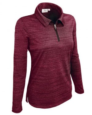 Ladies' Long Sleeve Tiger Stripe 1/4 Zip Polo UPF 30+