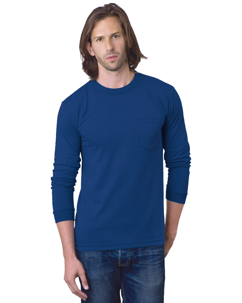 Kellan Long Sleeve Pocket T-Shirt Solid, Bright White - Classic Prep