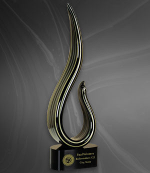 Black & Gold Curve Art Glass