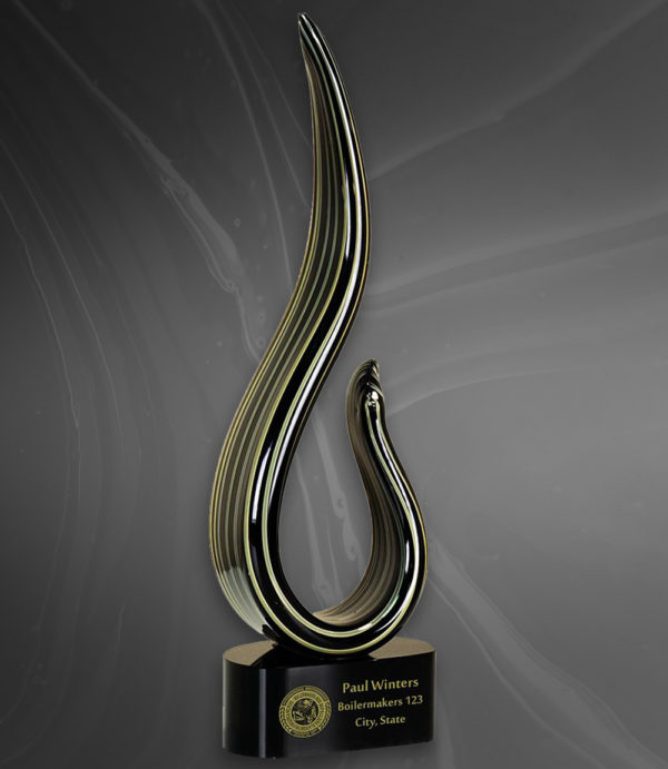 Black & Gold Curve Art Glass