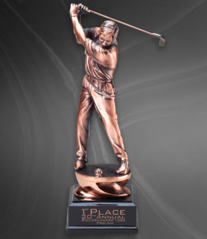 Copper Sculpture Golfer