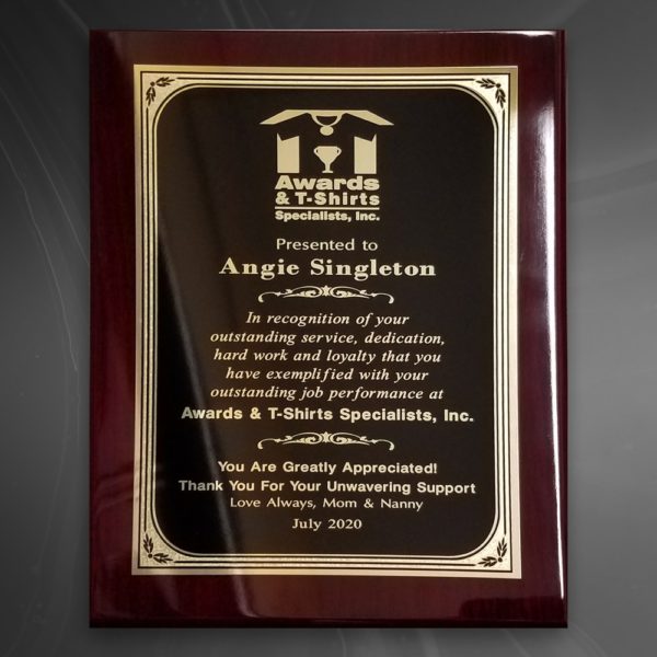 9x12 Piano Finish Plaque