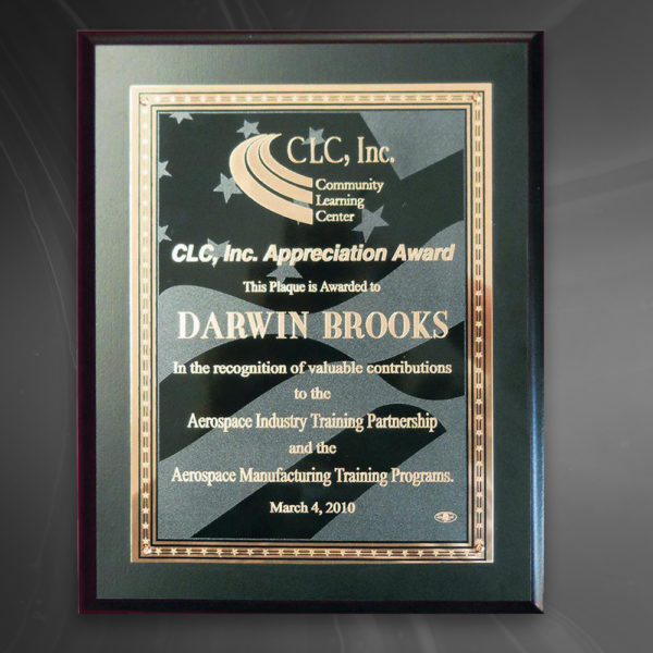 Black Plaque W/Flag Plate