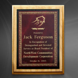 Oak Plaque