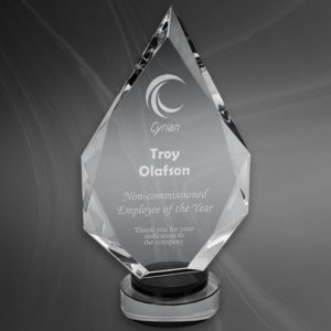 Diamond Round Base Crystal Award