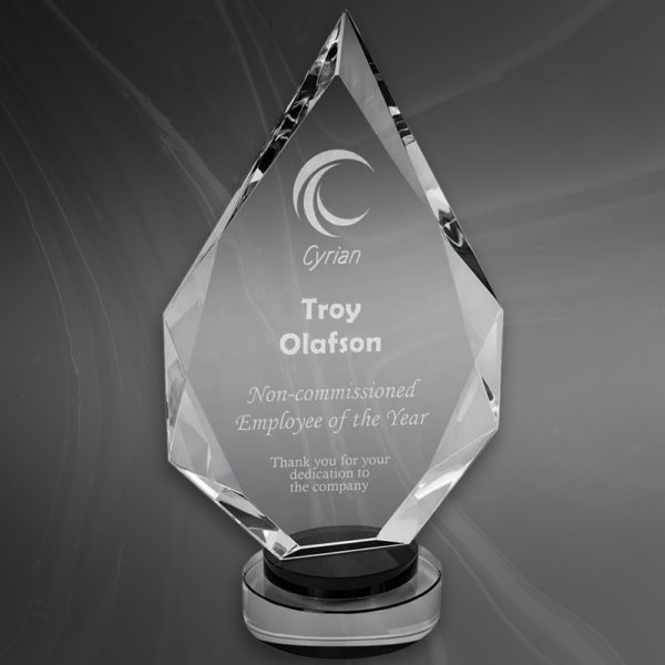Diamond Round Base Crystal Award