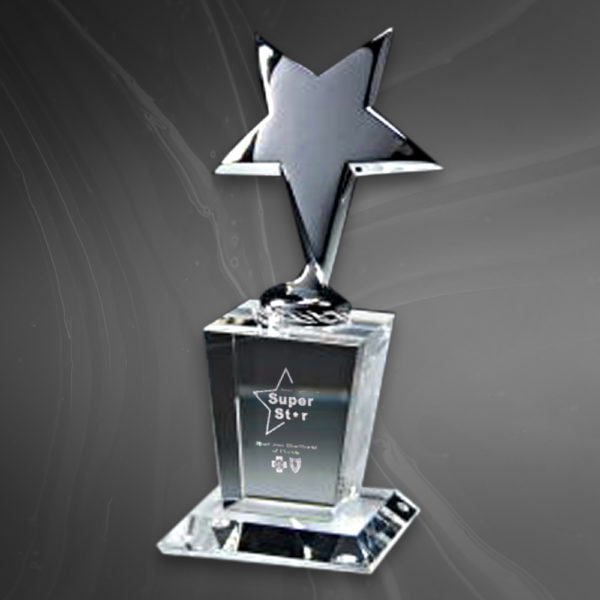 Metal Star Award on Crystal Base