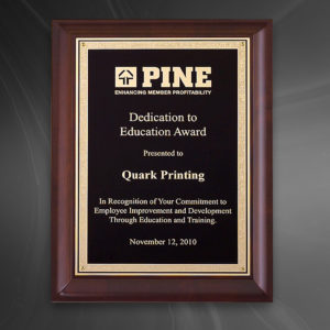 Cherry Plaque with Gold Plate