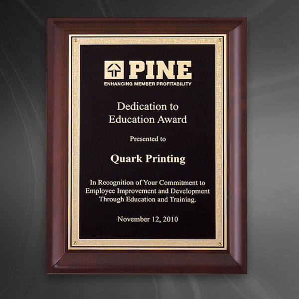 Cherry Plaque with Gold Plate