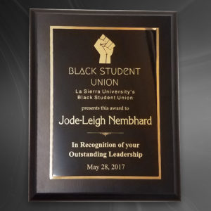 Black Finish Plaque