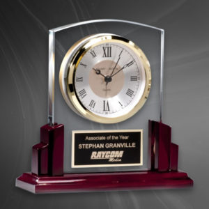 Glass Rosewood Clock