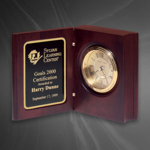 Mahogany Finish Book Clock