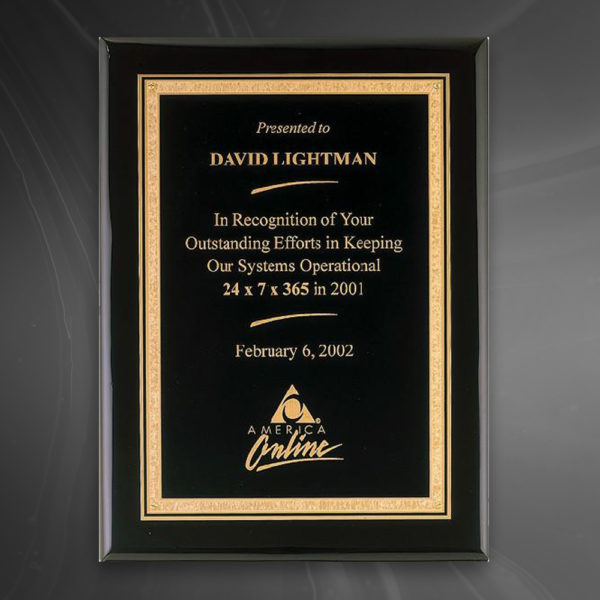 Black Piano Plaque with Black Plate