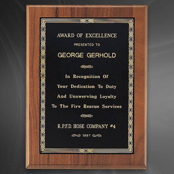 Sheffield Series Walnut Plaque
